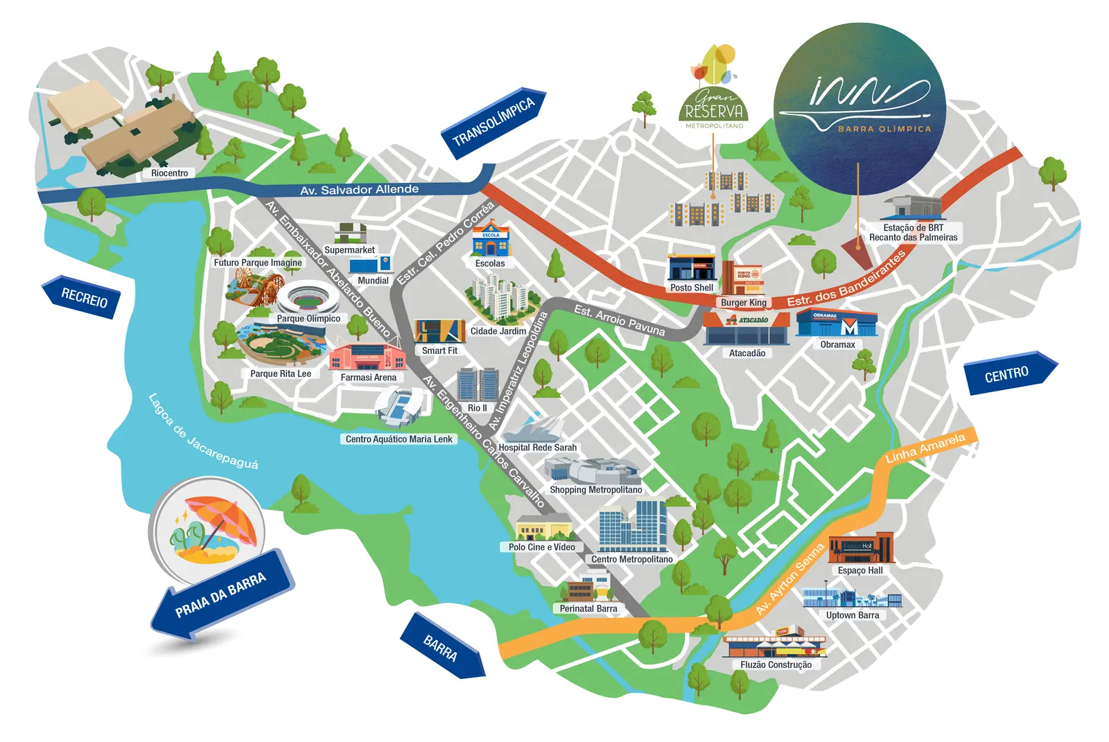 Mapa de localização do Inn Barra Olímpica na Barra Olímpica