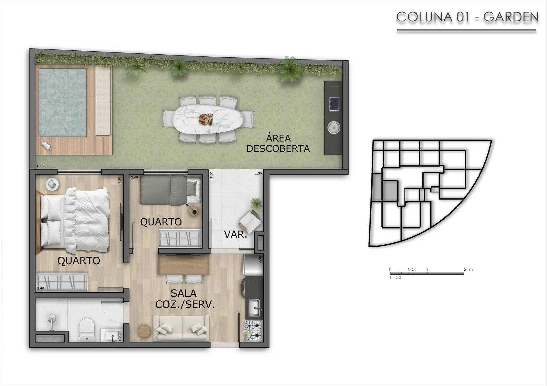 Planta de apartamento garden do Jazz Nova Iguaçu