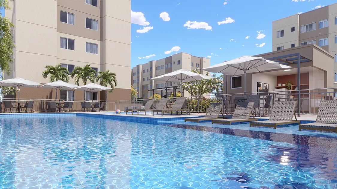 Piscina adulto com deck molhado do Nova Caxias UP