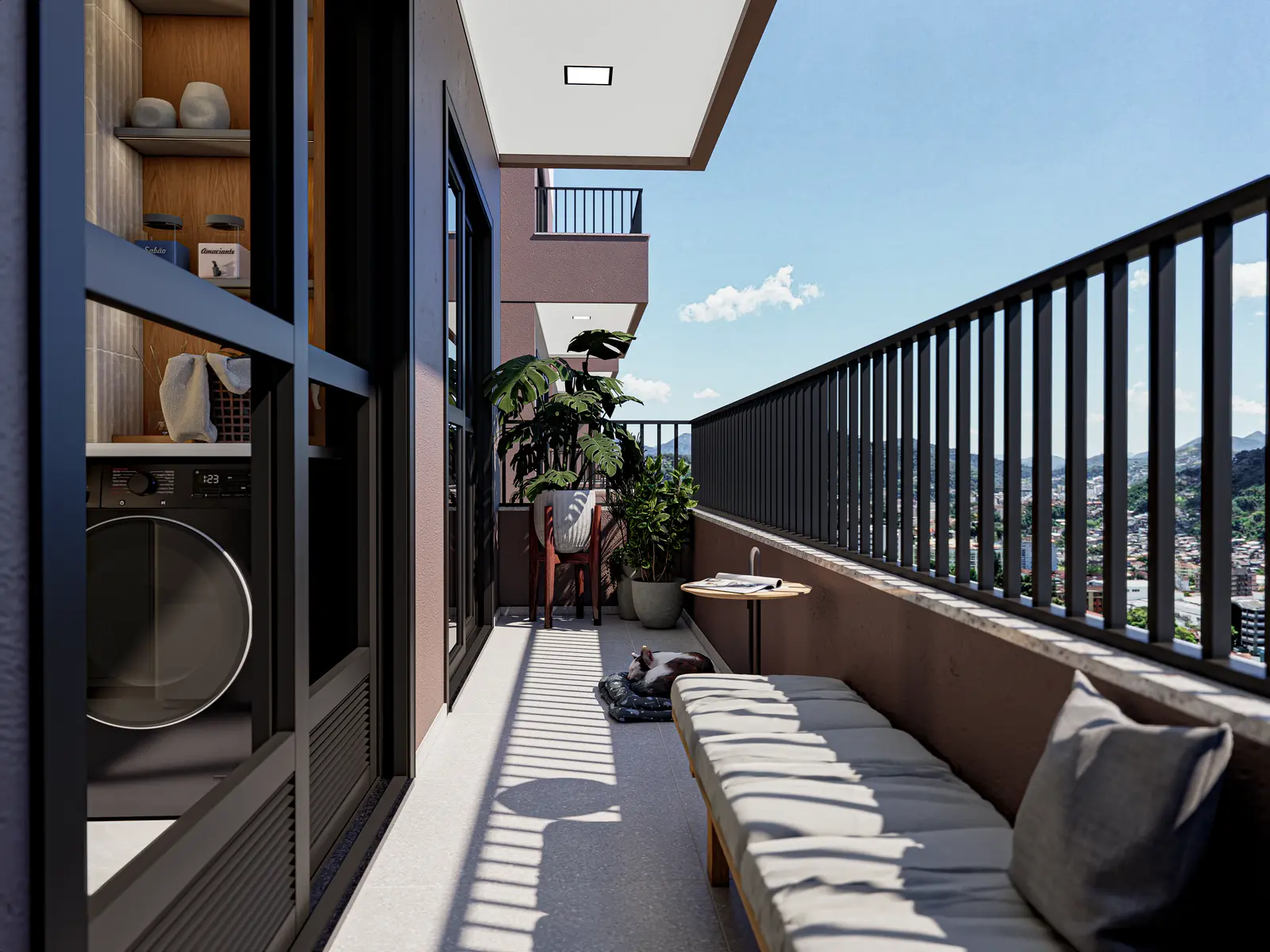 Varanda de apartamento do Oásis Residencial