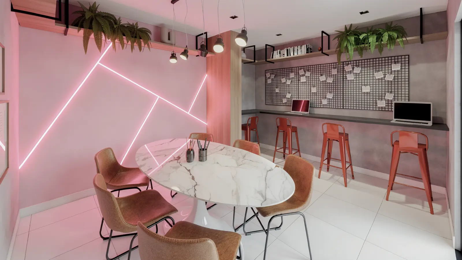 Espaço coworking do TheOne Nova Iguaçu