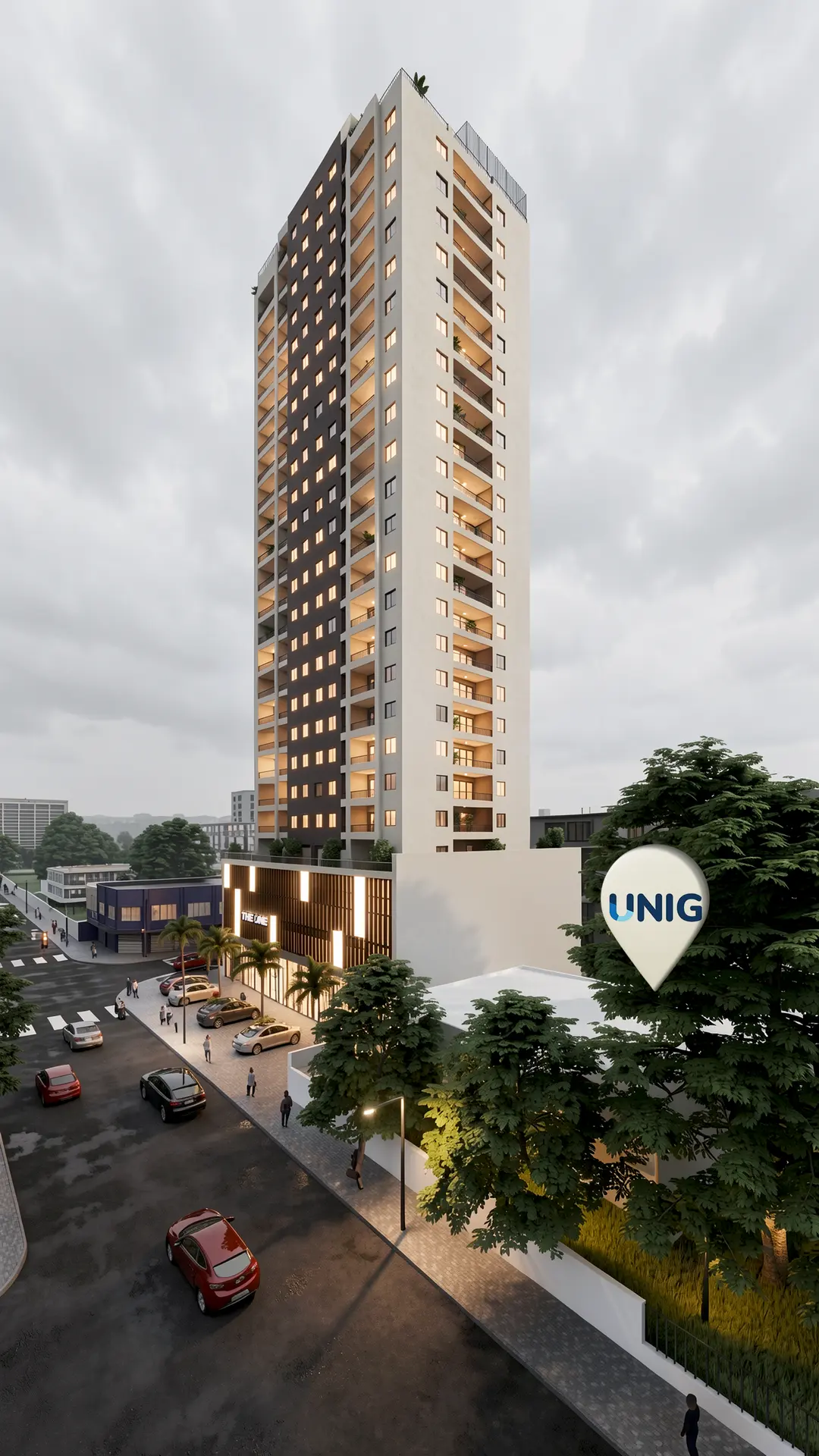 Perspectiva do TheOne Nova Iguaçu com a indicação da UNIG