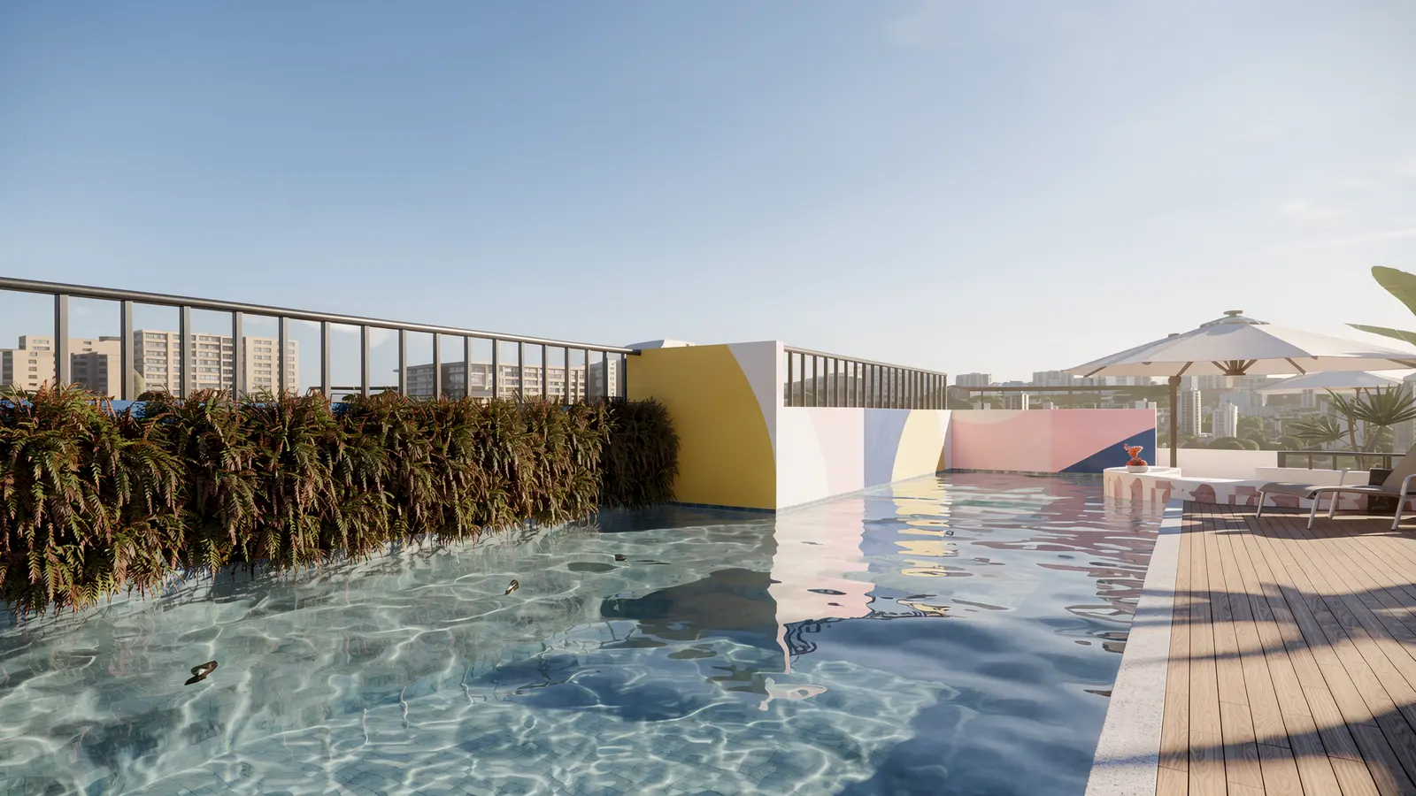 Piscina do TheOne Nova Iguaçu no rooftop
