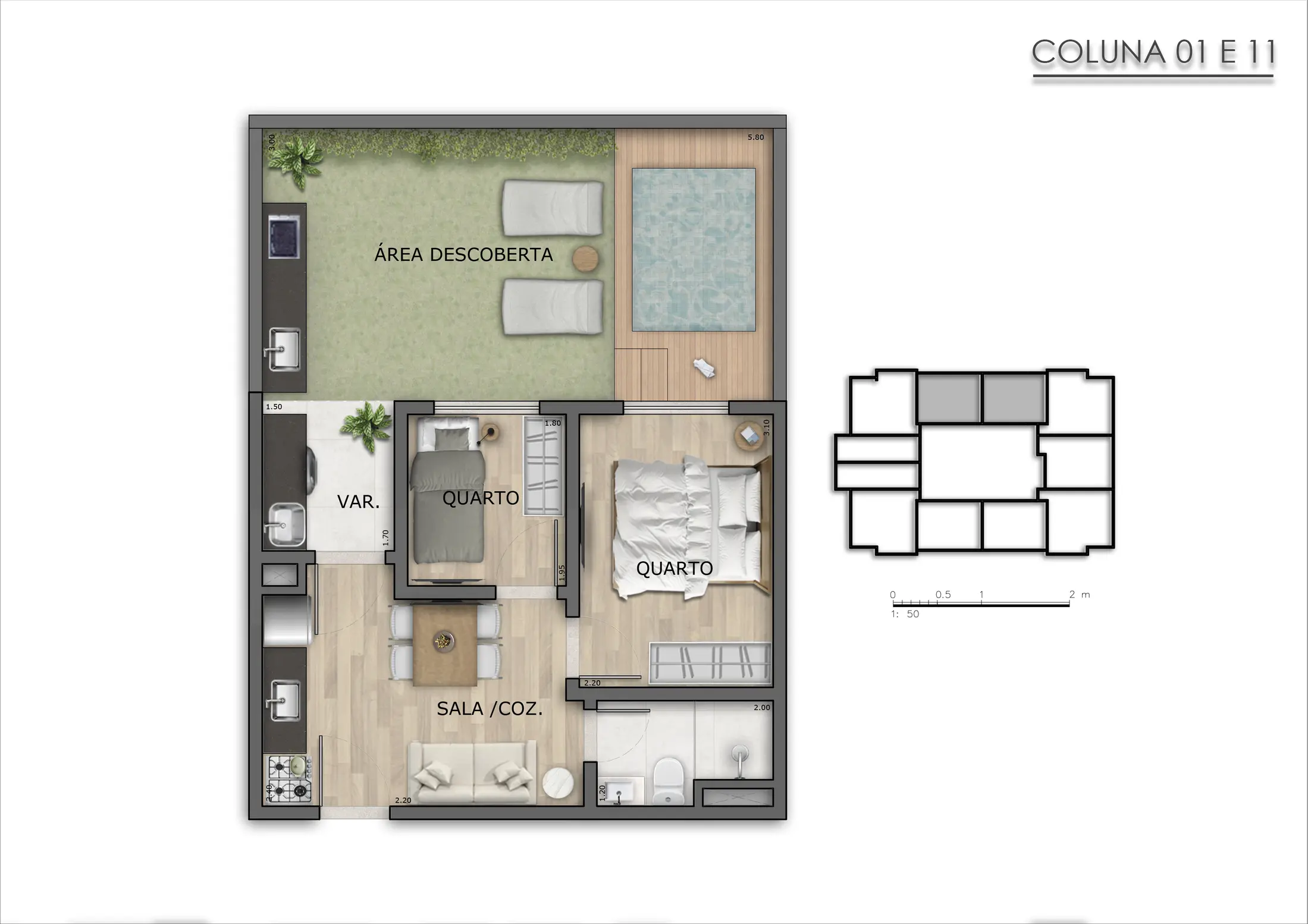 Planta de apartamento garden do TheOne Nova Iguaçu