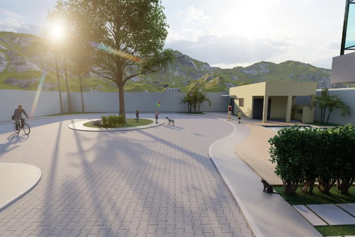 Perspectiva das áreas internas do condomínio Vida Residencial