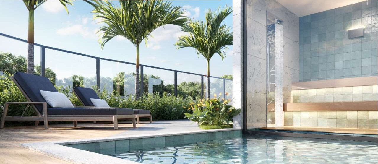 Espaço relax com piscina e hidromassagem do Art Houses