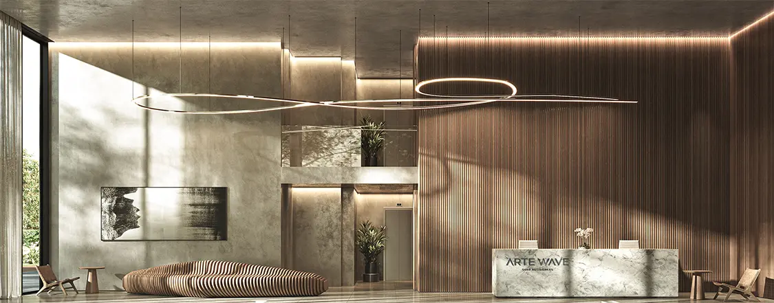 Lobby contemporâneo do Arte Wave