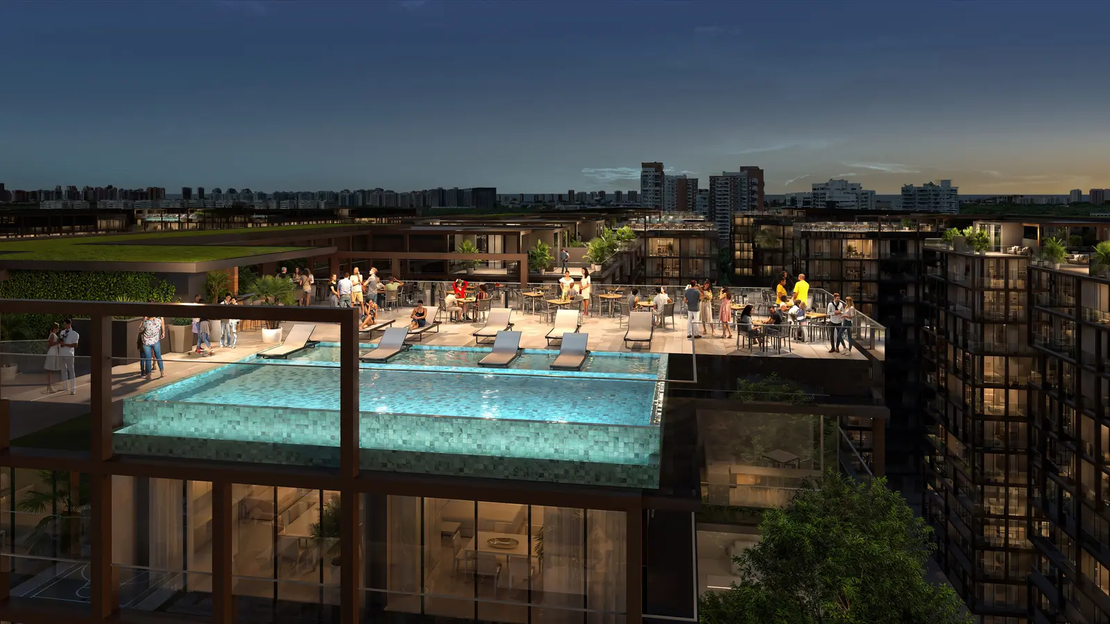 Piscina e rooftop de lazer do Arte Wave