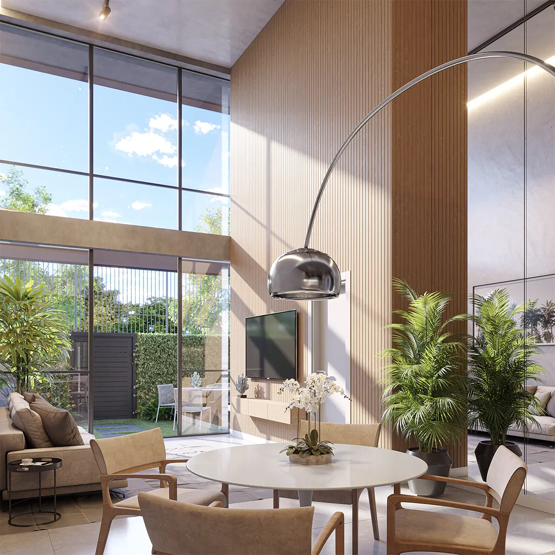 Ambiente interno de townhouse do Arte Wave