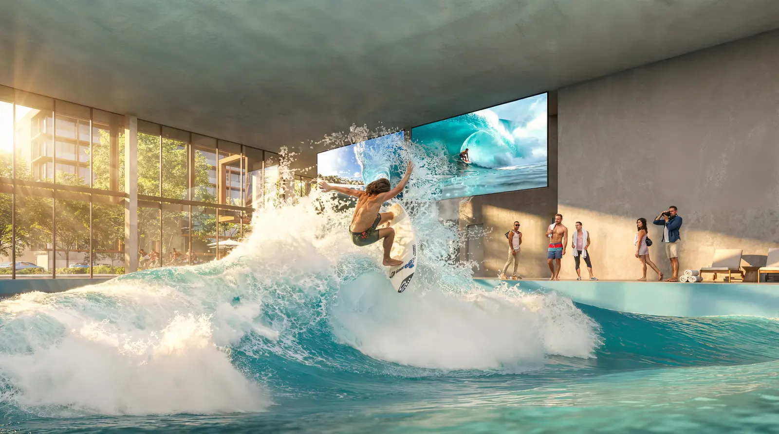 Piscina indoor de surf do Cidade Arte