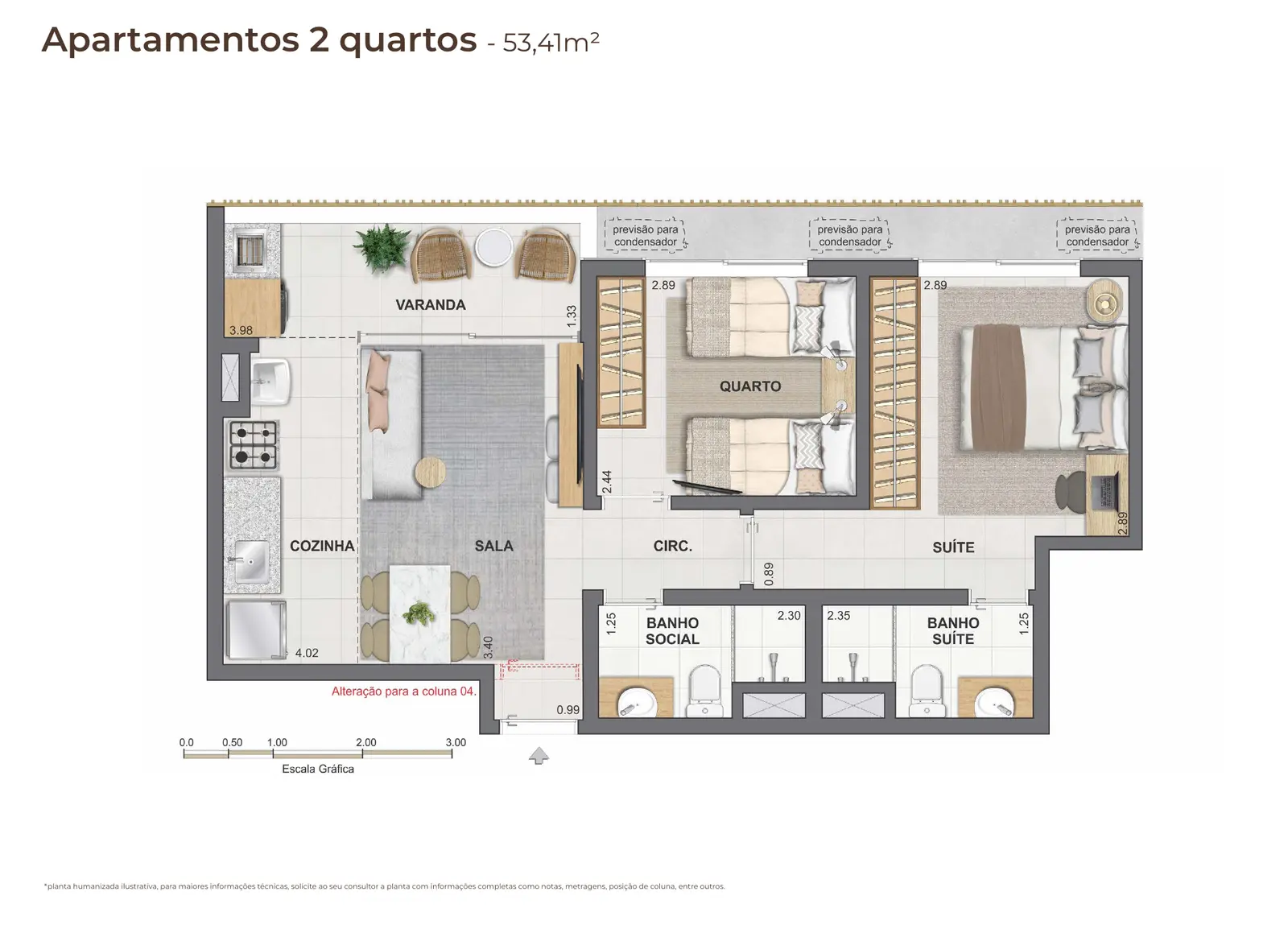 Planta humanizada de apartamento do Arte Wood