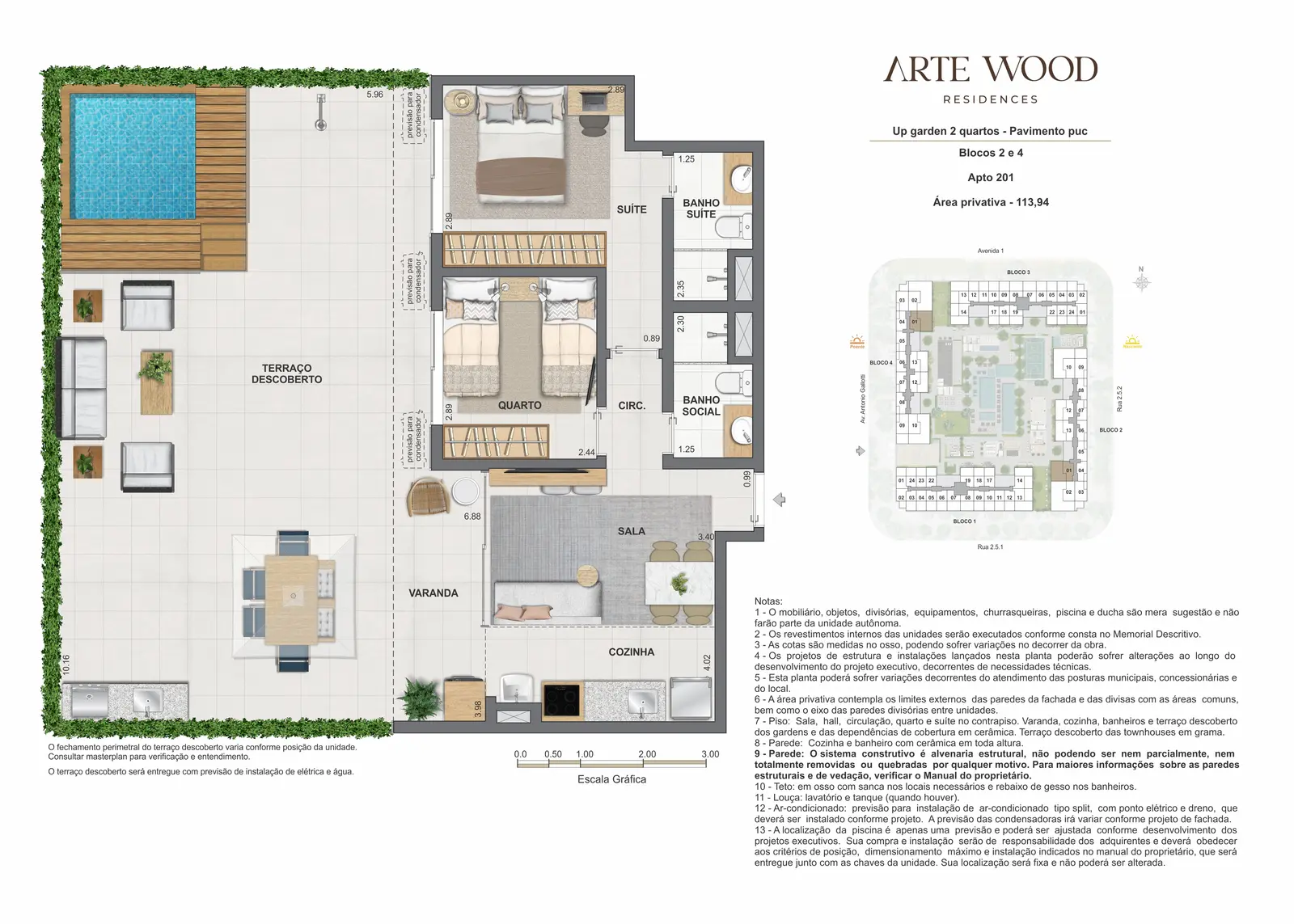 Planta humanizada de up garden do Arte Wood