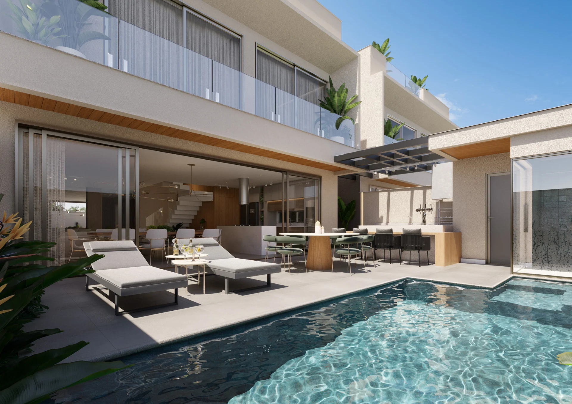 Piscina e área gourmet