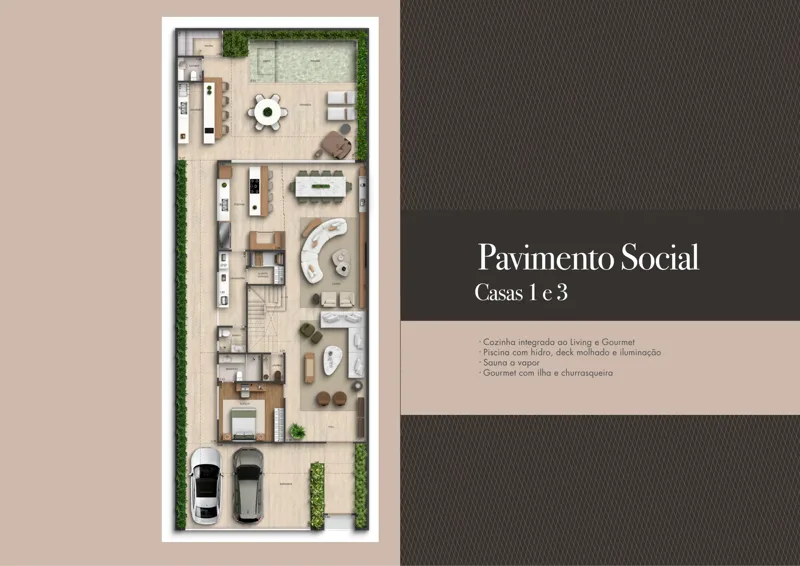 Casas 1 e 3 · pavimento social