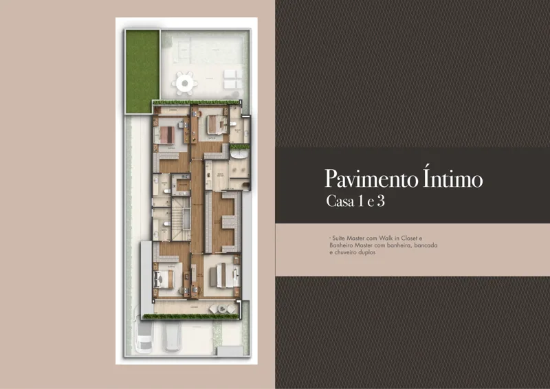 Casas 1 e 3 · pavimento íntimo