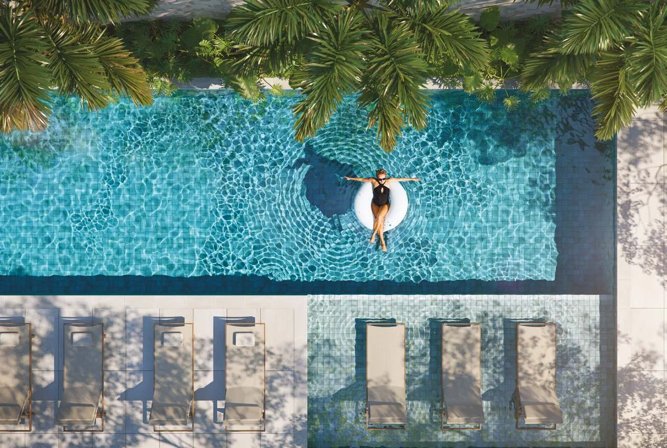 Piscina vista de cima