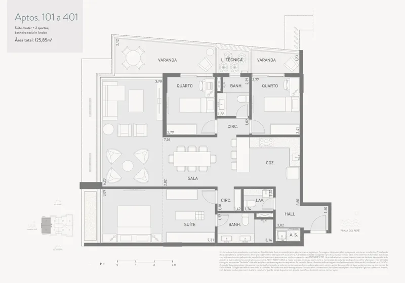 Apartamento tipo · coluna 1