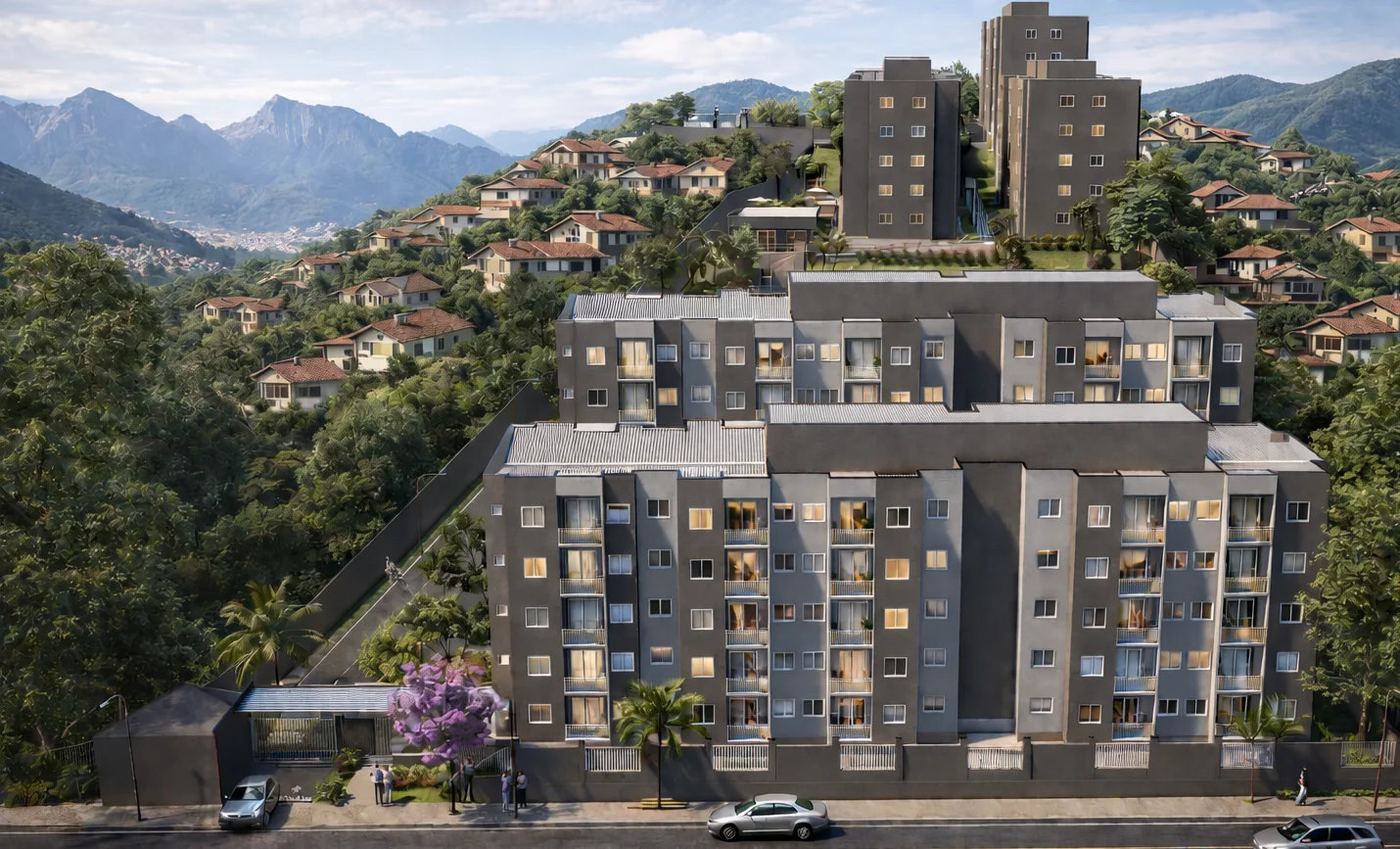 Perspectiva ilustrativa do Rio+ Residencial Clube