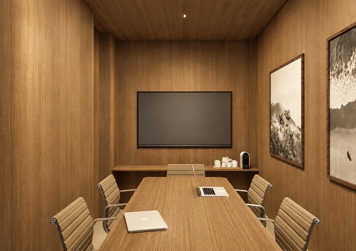 Coworking do Fiore Residences — perspectiva ilustrativa
