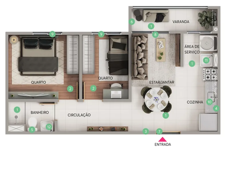 Planta de apartamento