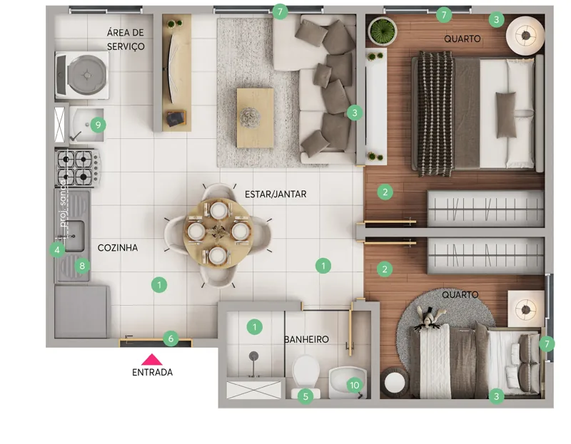 Planta de apartamento