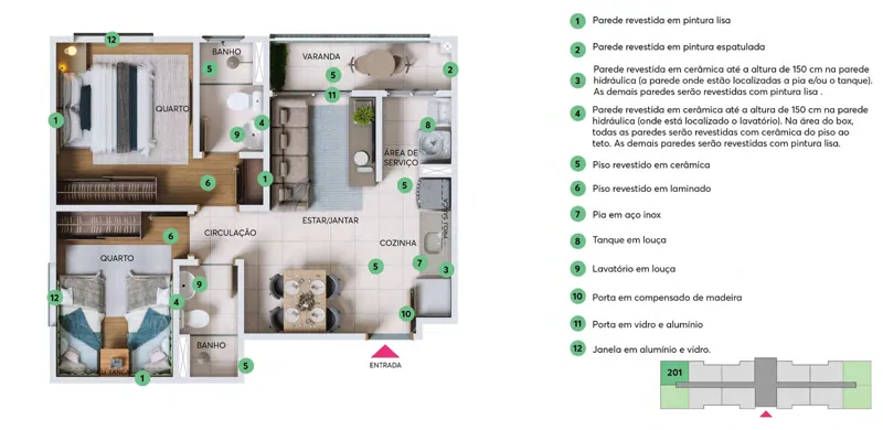 Planta de apartamento