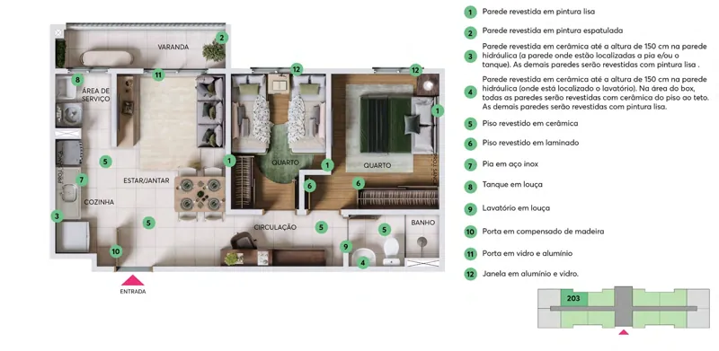 Planta de apartamento