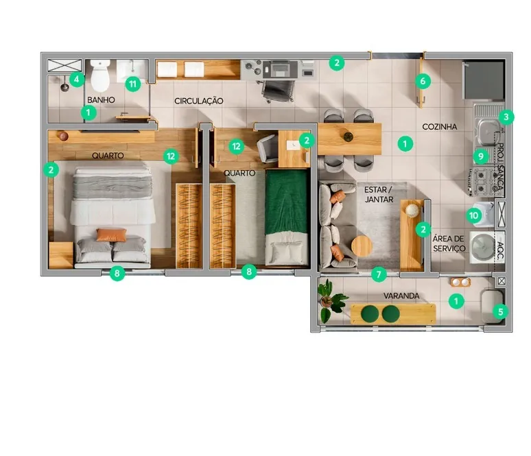 Planta de apartamento