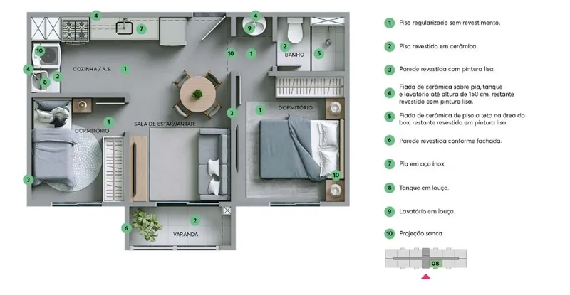 Planta de apartamento