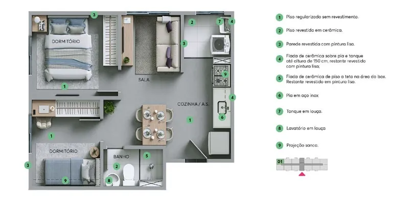 Planta de apartamento