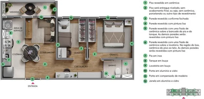 Planta de apartamento