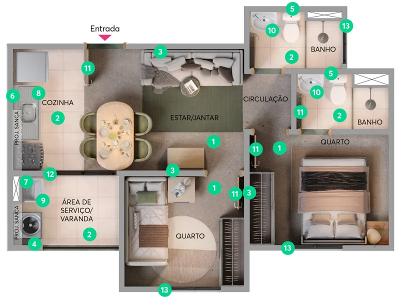 Planta de apartamento