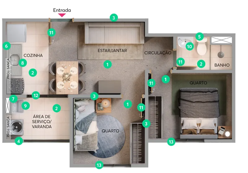 Planta de apartamento