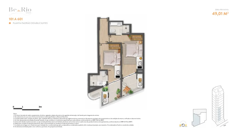 Planta de referência — double suites