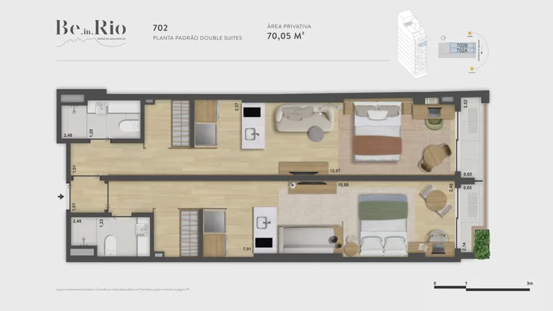 Planta do número 225 — double suites
