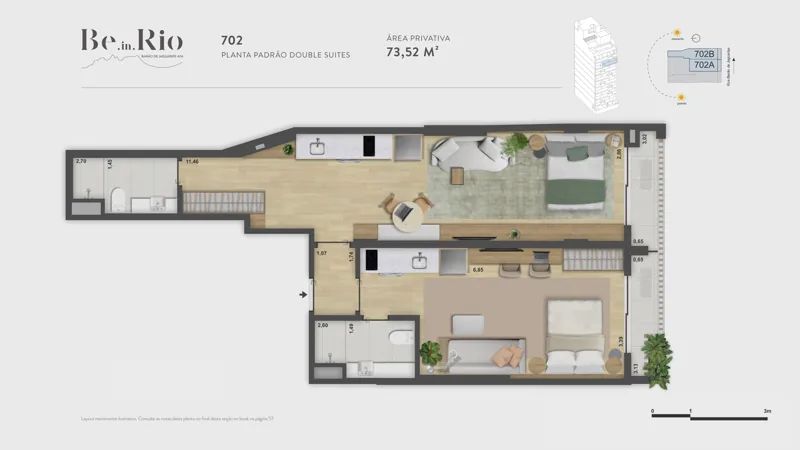 Planta do número 404 — double suites