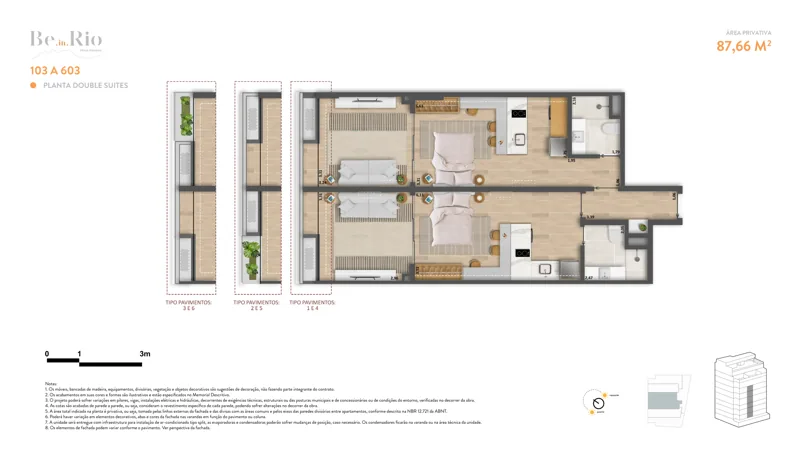 Planta de referência — double suites