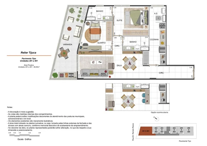 Apartamento de 2 quartos — 84,95 m²