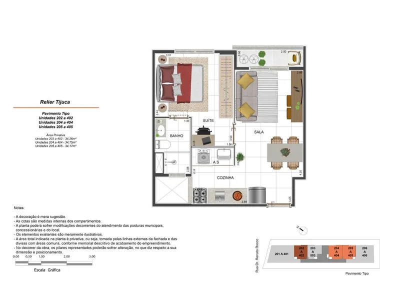 Apartamento de 1 quarto