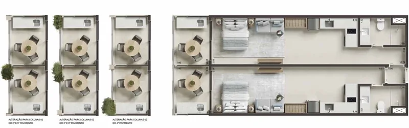 Planta de referência — double suites
