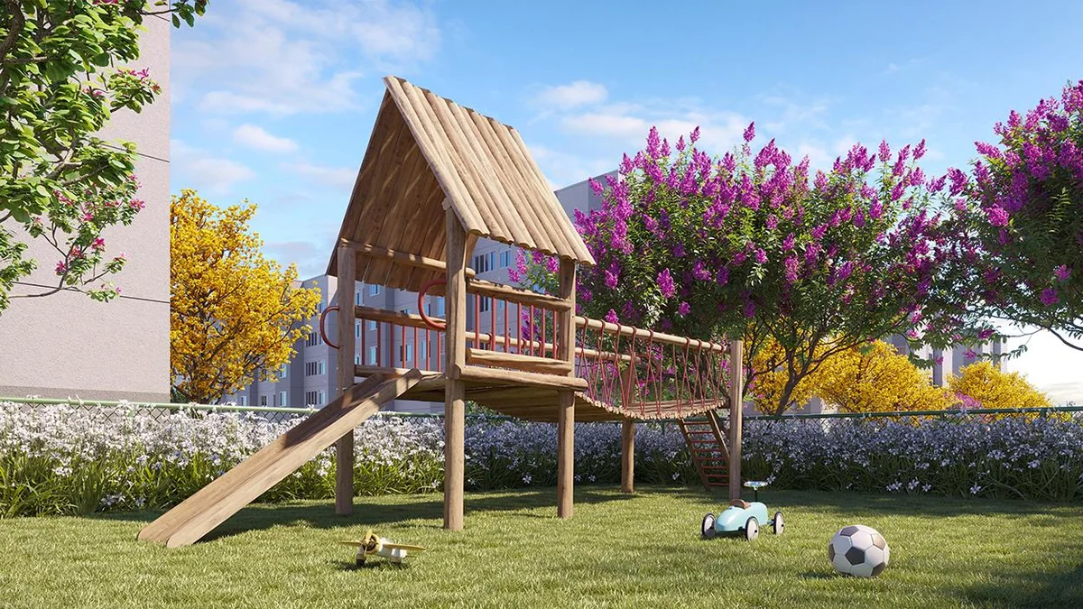 Playground — perspectiva ilustrativa