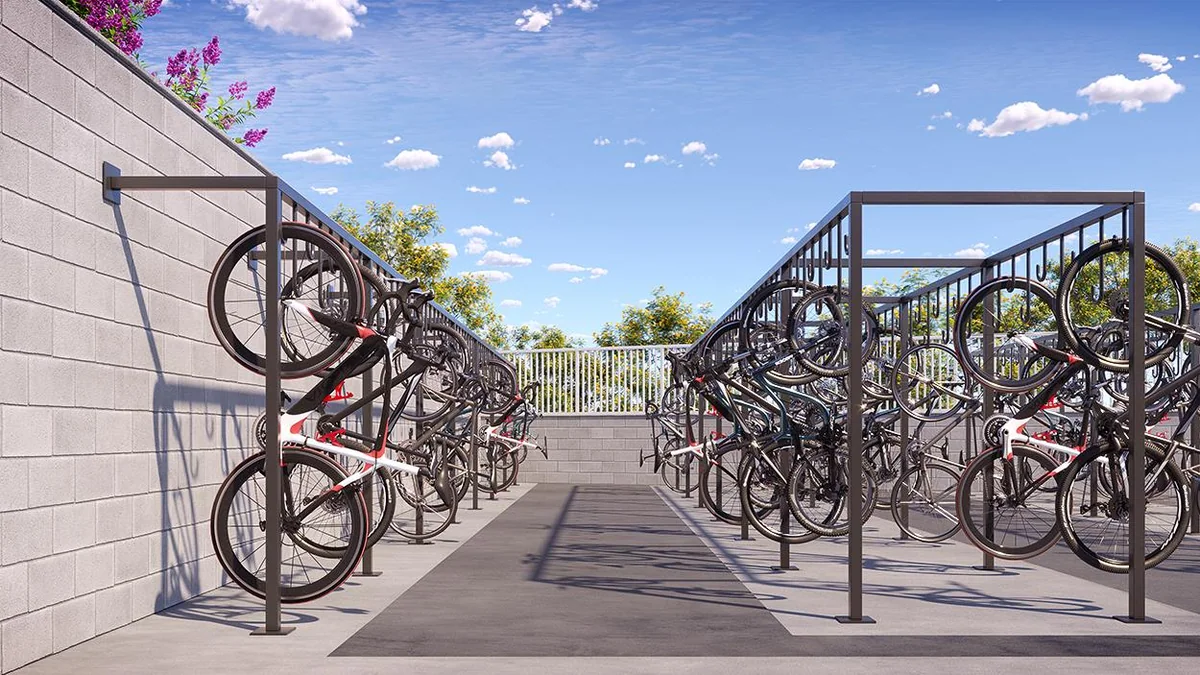 Bicicletário — perspectiva ilustrativa