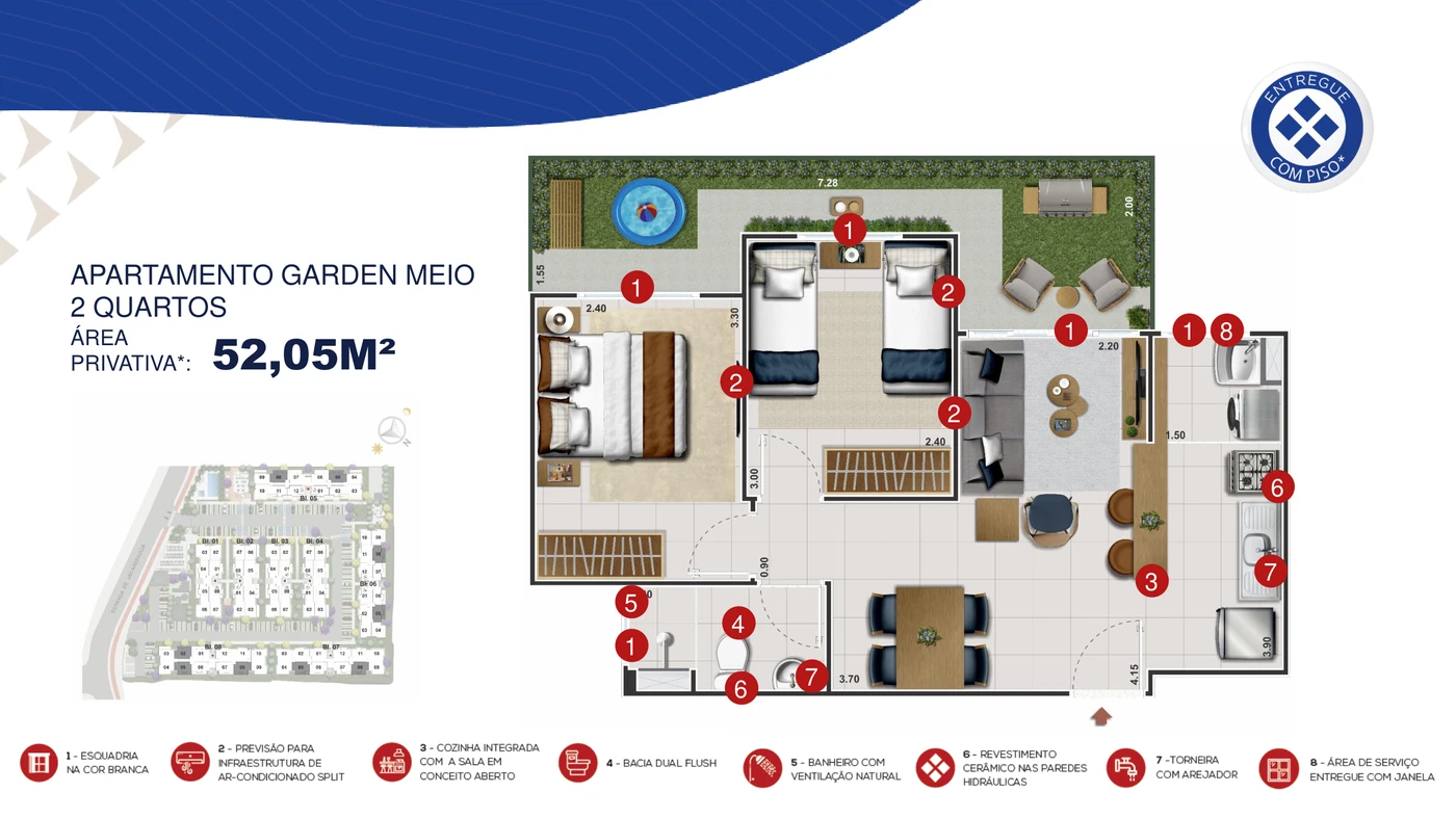 Garden de meio · 52,05 m²