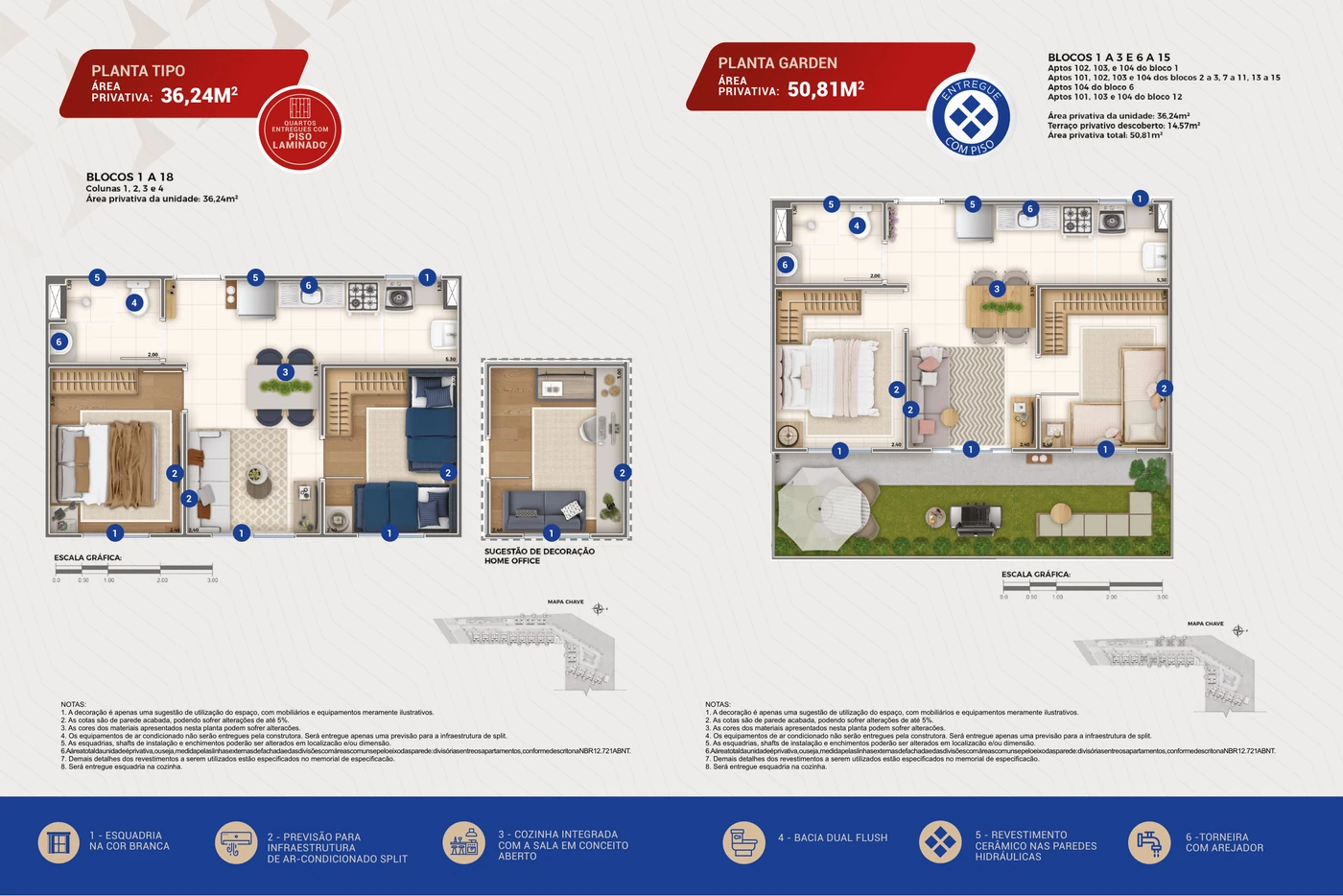 Apartamento tipo · 36,24 m² e garden · 50,81 m²