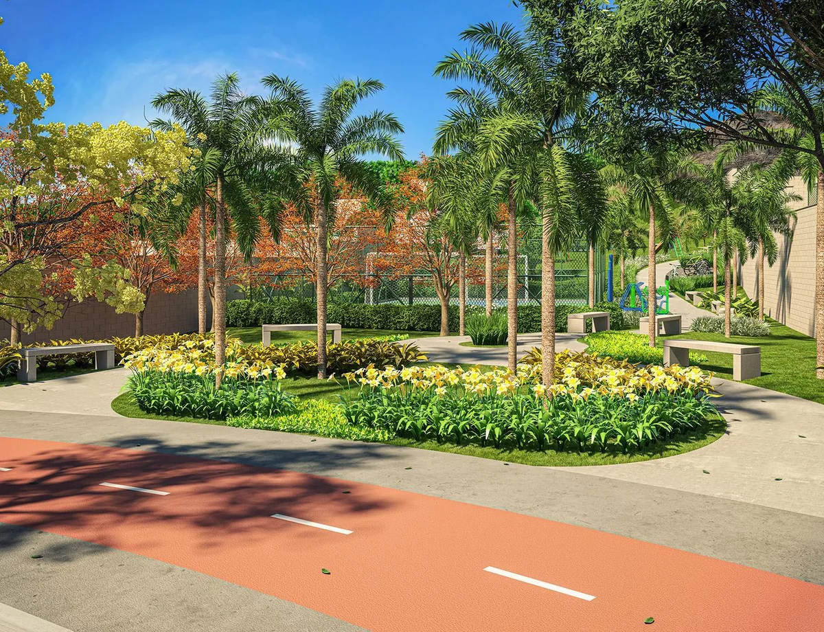 Parque e áreas verdes — perspectiva ilustrativa