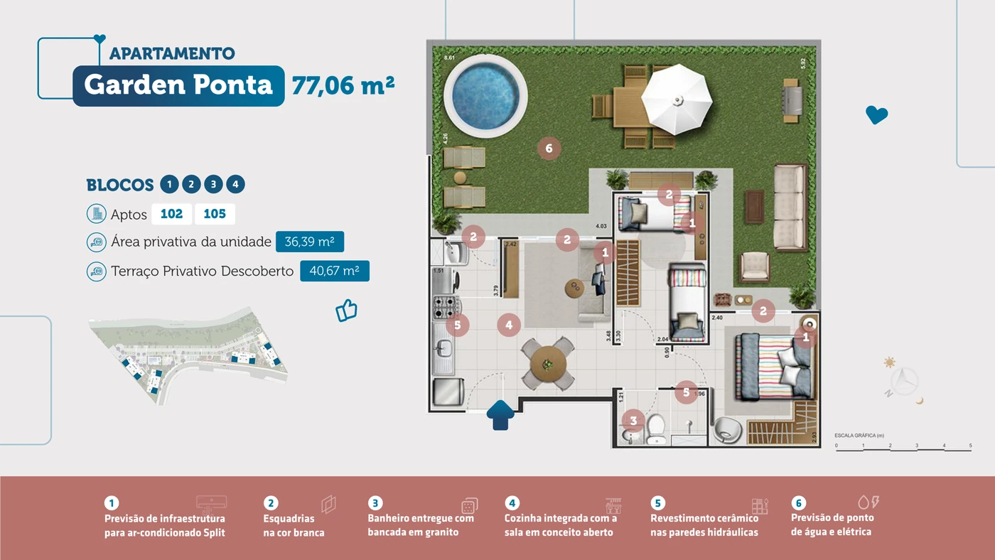 Garden de ponta · 77,06 m²