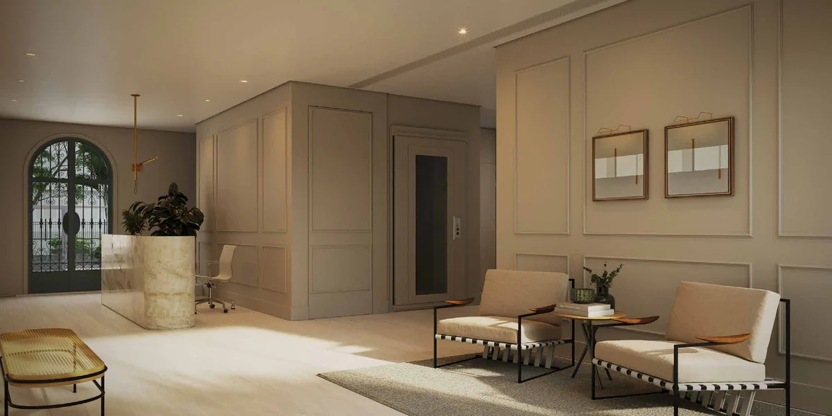 Lobby — perspectiva ilustrativa
