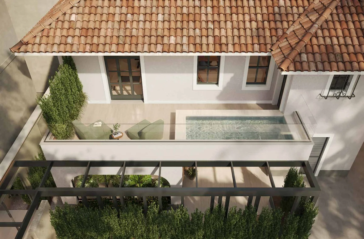 Casa ARC · terraço de bem-estar — perspectiva ilustrativa