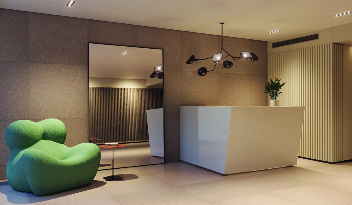 Lobby — perspectiva ilustrativa