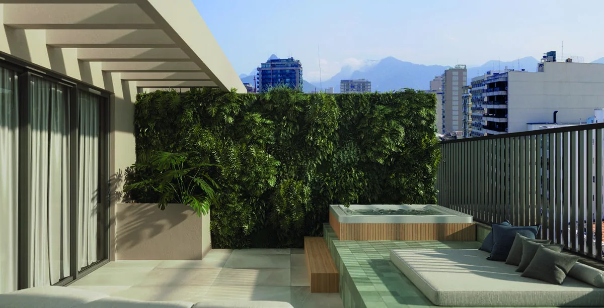 Terraço da cobertura — perspectiva — perspectiva ilustrativa